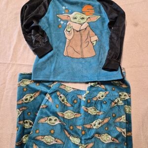 Star Wars Kids Pajama Set - Blue and Black with Yoda Design